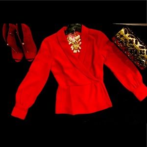 J. Crew Red Blazer Blouse in Size 00